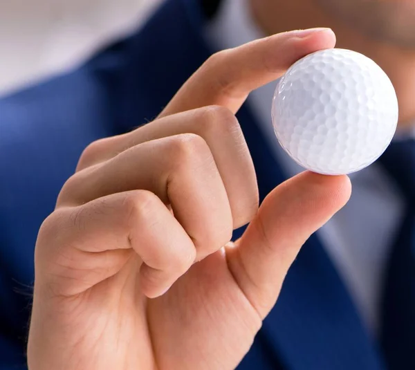 Young Businessman Golf Ball Working Office — Stock Photo, Image