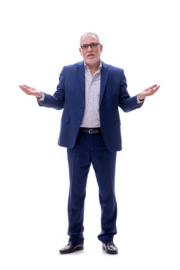 Eski erkek patron beyazda izole edilmiş.