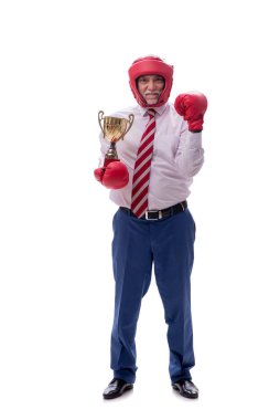 Eski patron boksu beyazlar içinde.