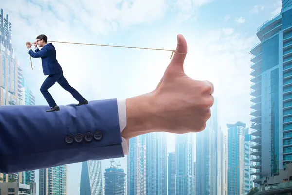 Businessman Pulling Rope Approve Concept — Stock Photo, Image