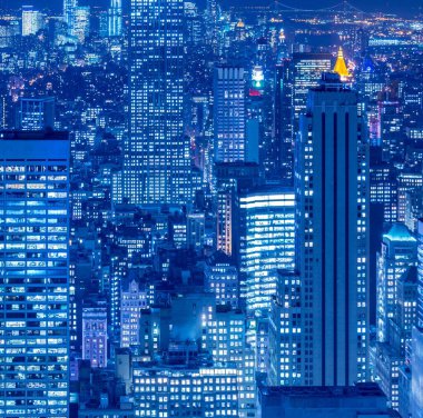 Günbatımında New York Manhattan manzarası