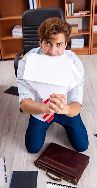 Unhappy Businessman Sitting Office — Stock Photo, Image