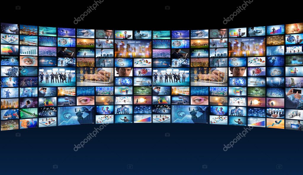 The collage of various business concepts