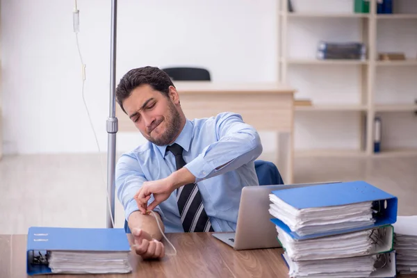 Young Businessman Employee Suffering Workplace — Stock Photo, Image