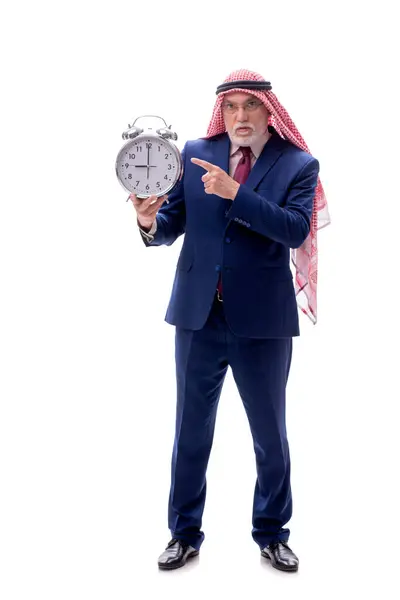 Old Arab Boss Isolated White Time Management Concept — Stock Photo, Image
