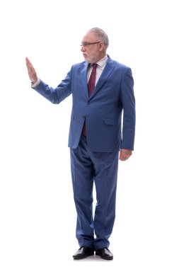 Eski erkek patron beyazda izole edilmiş.