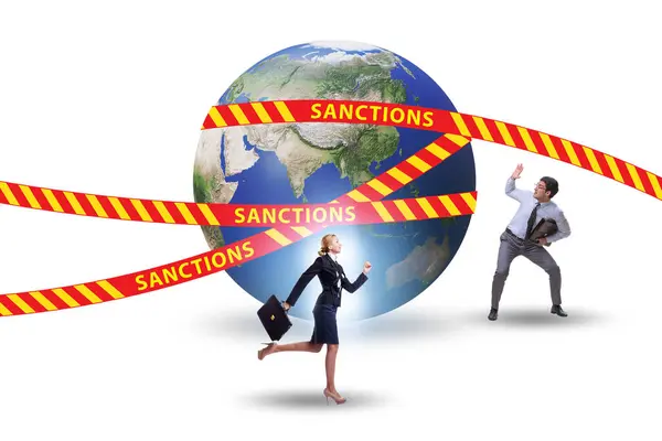 Concept Global Political Economic Sanctions — Stock Photo, Image