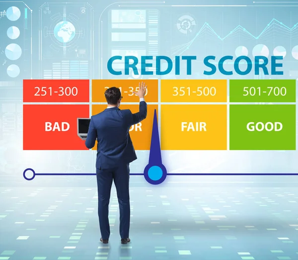 Biznesmen Koncepcji Oceny Kredytowej — Zdjęcie stockowe