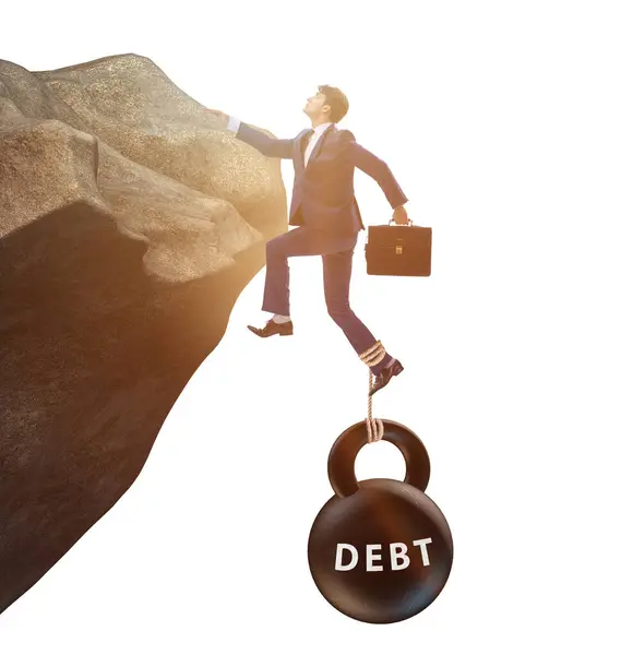 Conceito Dívida Carga Com Empresário — Fotografia de Stock