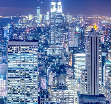 Günbatımında New York Manhattan manzarası