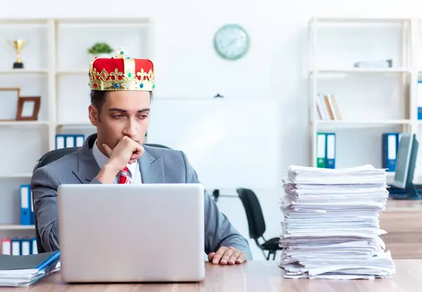 King Businessman His Workplace — Stock Photo, Image
