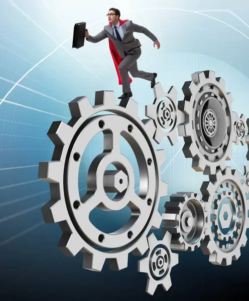 Businessman Teamwork Concept Cogwheels — Stock Photo, Image