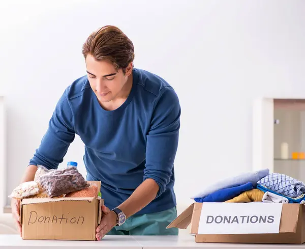 The concept of charity with donated clothing