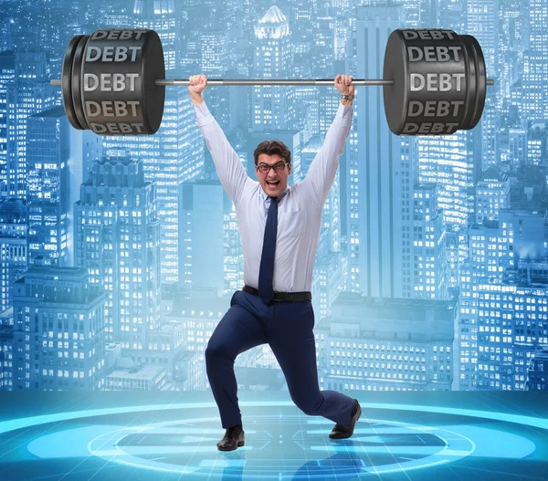 The businessman under heavy burden of debt