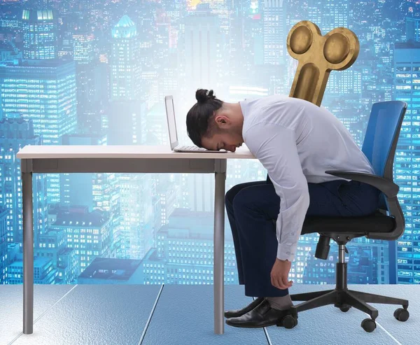 Employee Losing Energy Too Much Work — Stock Photo, Image
