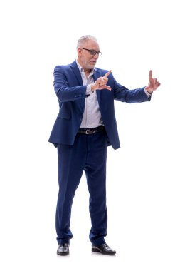 Eski erkek patron beyazda izole edilmiş.