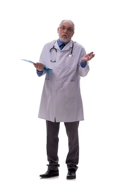 Old Doctor Isolated White Stock Image