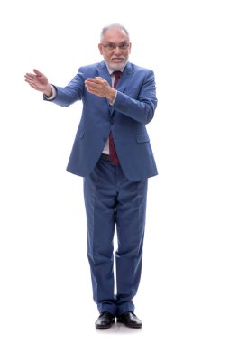 Eski erkek patron beyazda izole edilmiş.