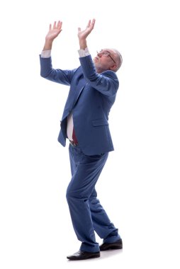 Eski erkek patron beyazda izole edilmiş.