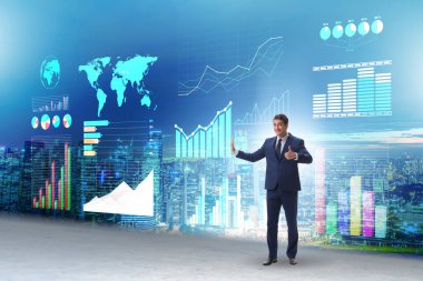 Görsel analitik iş kavramında iş adamı