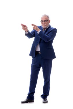 Eski erkek patron beyazda izole edilmiş.