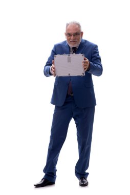 Eski erkek patronun davası beyazla izole edilmiş.