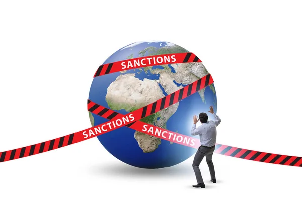 Conceito Das Sanções Políticas Económicas Globais — Fotografia de Stock
