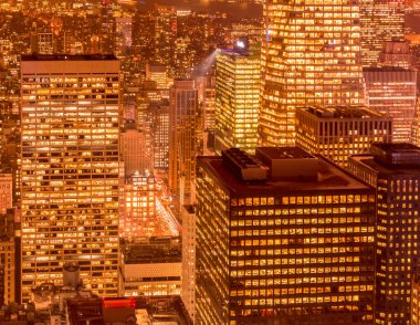 Günbatımında New York Manhattan manzarası
