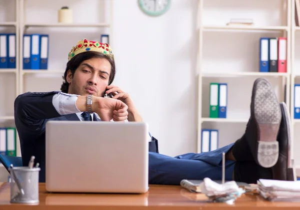 Young King Businessman Working Office — Stock Photo, Image