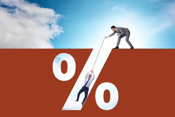 Bedrijfsconcept Van Het Hoge Percentage Schuld Lening — Stockfoto