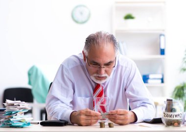 Bütçe planlama konseptinde yaşlı muhasebeci