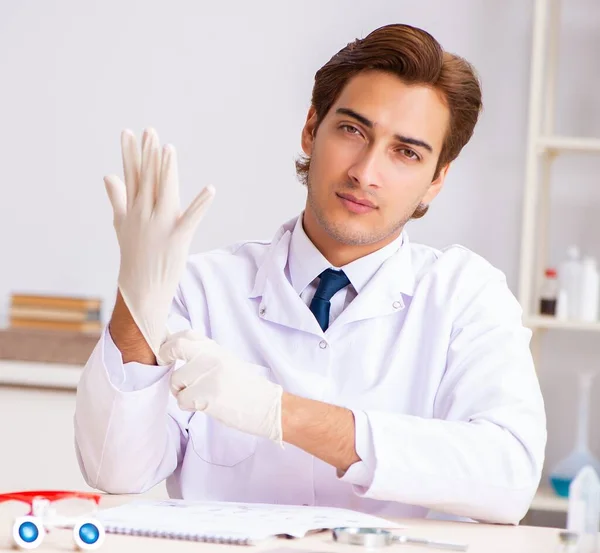 Young Expert Criminologist Working Lab — Stock Photo, Image