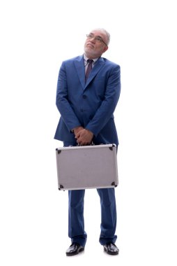 Eski erkek patronun davası beyazla izole edilmiş.