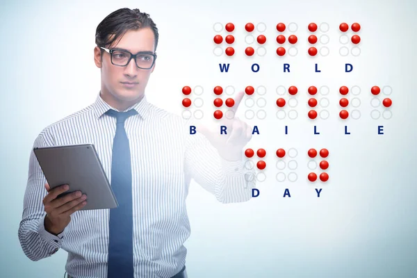Concept Van Wereld Braille Dag — Stockfoto