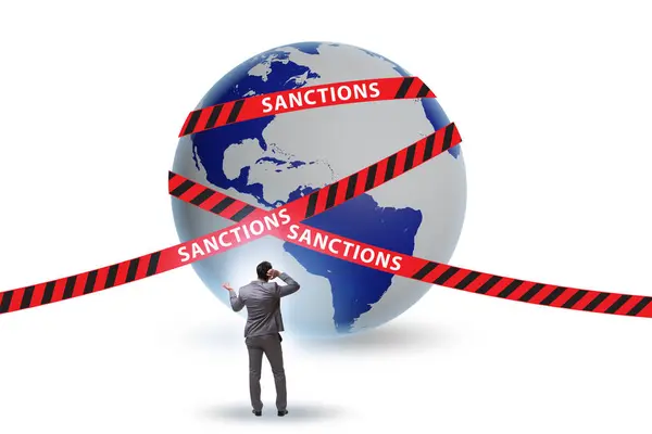Concepto Las Sanciones Políticas Económicas Globales — Foto de Stock