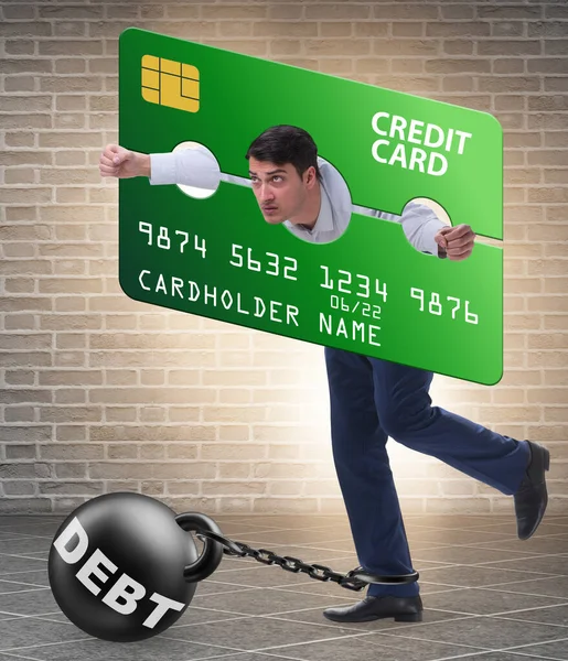 Zakenman Credit Card Burden Concept Schandaal — Stockfoto