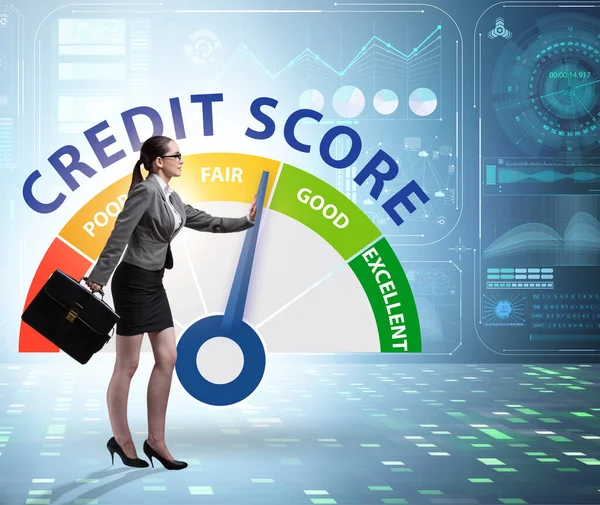 Businesswoman Trying Improve Credit Score — Stock Photo, Image