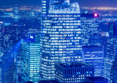 Günbatımında New York Manhattan manzarası