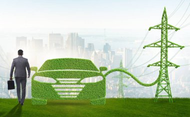 Elektrikli araba ve yeşil enerji konsepti