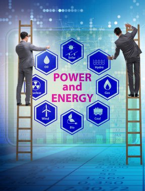 İş adamıyla enerji karışımı konsepti