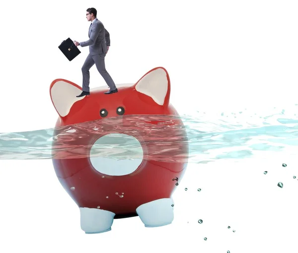 Businessman Debt Concept Piggybank — Stock Photo, Image