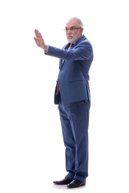 Eski erkek patron beyazda izole edilmiş.