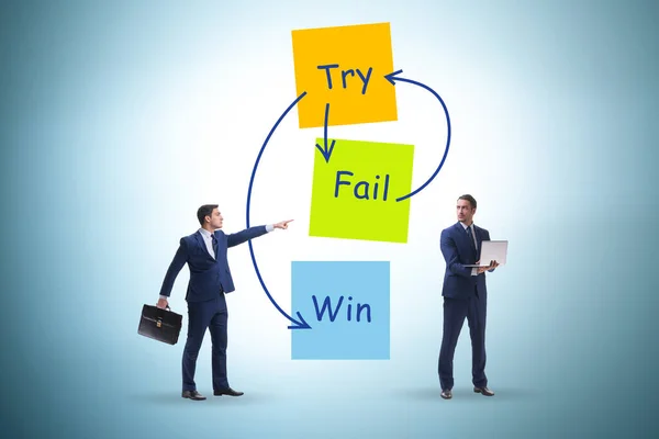 Zakelijk Concept Van Try Fail Win — Stockfoto