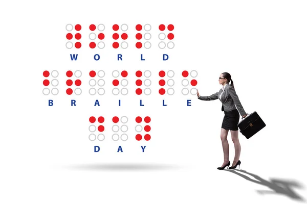 Concepto Del Día Mundial Del Braille — Foto de Stock