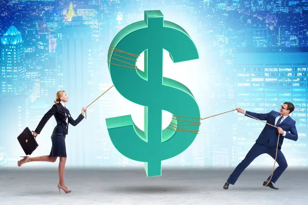 Business People Pulling Money Investor Concept — Stock Photo, Image