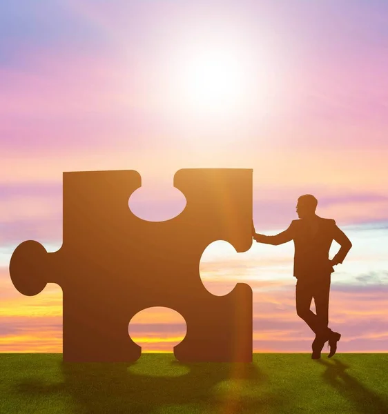 Business Metaphor Teamwork Jigsaw Puzzle — Stock Photo, Image