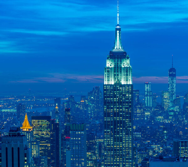 Вид на Нью-Йорк в часы заката