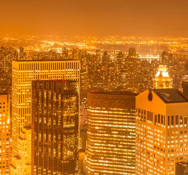 Vista Nova Iorque Manhattan Durante Pôr Sol — Fotografia de Stock