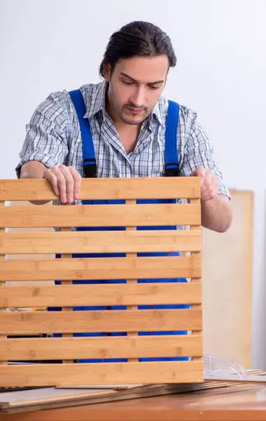 Young Male Carpenter Working Indoors — Stock Photo, Image