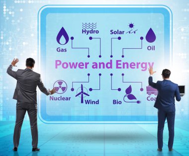 İş adamıyla enerji karışımı konsepti